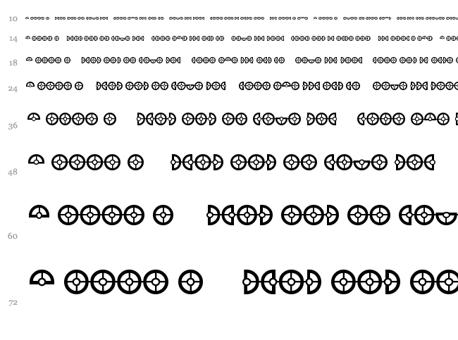 Cybertron OpCode font waterfall